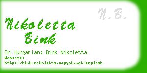 nikoletta bink business card